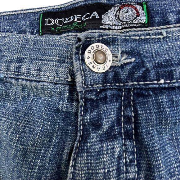 Vintage Dodeca Jeans Mens 42x32 Blue Denim Baggy Wide Leg Hip Hop Grunge Y2K - Picture 4 of 12